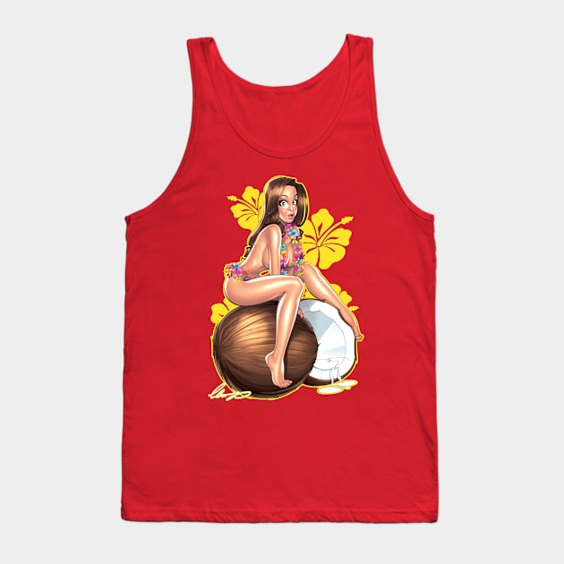 Coconut pinup Girl Tank Top by Eliaschatzoudis